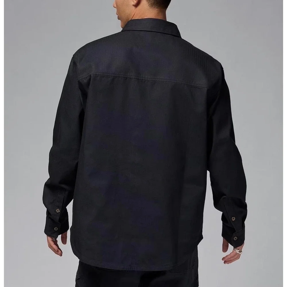 Nike Jordan Essentials Mens Button Down Shirt Black FV7446-010 Medium NWT
